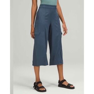 Lululemon Metropolis Maven High Rise Cropped Cargo Pants Iron Blue Women's 8